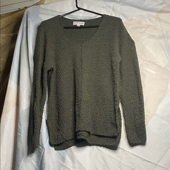 Knox Rose V-Neck Sweater in Dark Olive - Picture 1 of 5